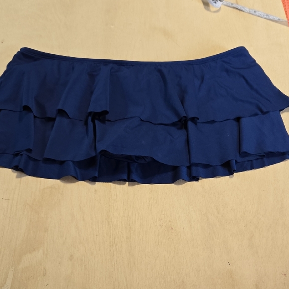 Cole Of California Dresses & Skirts - Navy Blue Ruffle Swim Bottom Size Lg